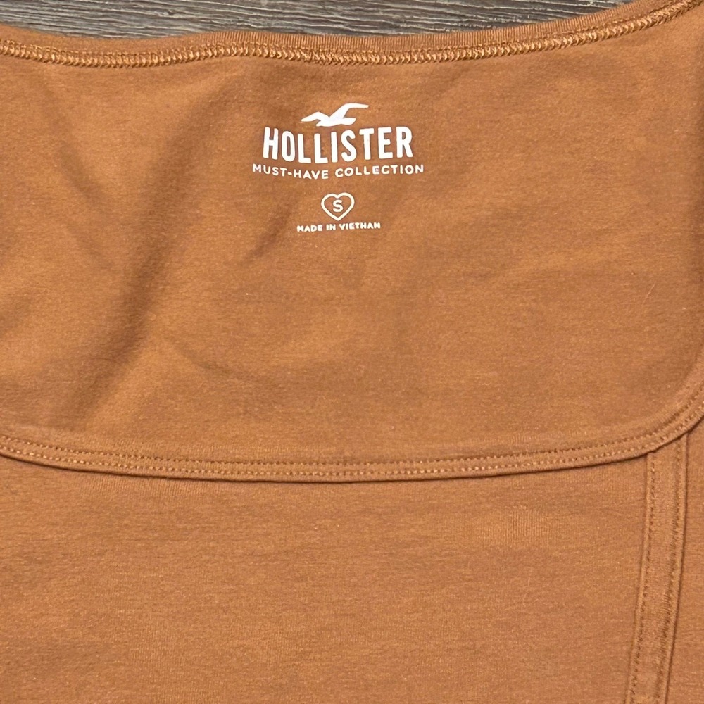 Hollister Long Sleeve‎ Square Neck Crop Top Blouse Shirt Juniors Orange Y2K S - Picture 2 of 2